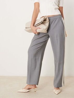 Abercrombie & Fitch‎ Side Stripe Pull On Pants Gray White Size M
